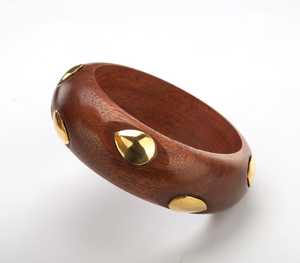 Wooden <b>Bangle</b> Set with Gold Accents Wooden <b>Bangle</b> <b>Bracelets</b> Women Girls Handmade Eco-Friendly Handmade Unisex Traditional - Product Image 1