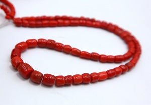 Perles tubulaires lisses en corail rouge italien naturel, pierres précieuses en vrac pour la fabrication de bijoux, vente en gros - Product Image 2