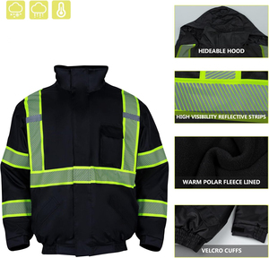 Custom Winter Safety Jacket Insulated <b>Hi</b> Vis Workwear Premium Manufacturer Bulk Production - Product Image 5
