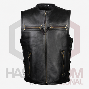 Chaleco Casual de Verano para Hombre, de Cuero Genuino, con Cuello Mao, Transpirable, con Cierre, Múltiples Bolsillos, para Trabajo, Fotografía y Pesca - Product Image 2