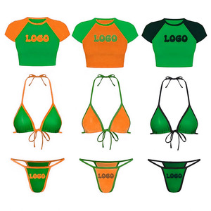 Bikinis de Color Personalizado, Trajes de Baño Bordados, Trajes de Baño Sexys para Mujer, Conjunto de Bikini de Dos Piezas con Sublimación, Bikini Triangular Micro Sexy al por Mayor - Product Image 6