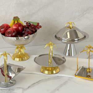 Napkin Holder Palm <b>Tree</b> Accent <b>Weighted</b> Arm Square Metal Tissue Dispenser Tray Home Table Decor - Product Image 6