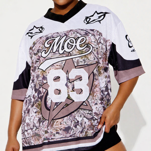 Camiseta Deportiva Oversize Personalizada de Fútbol Americano, Unisex, con Estampado, Manga Corta, Diseño con Número, 100% Poliéster, Cuello en V - Product Image 1