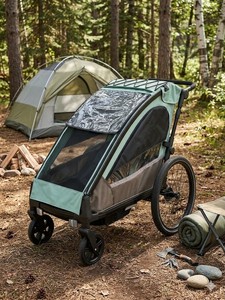3-IN-1 Aluminum Alloy Child Bike Trailer/Stroller/Jogger with Independent Suspension 20inch Air-Filled Bike Trailer - Product Image 3