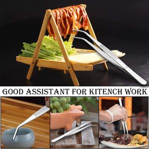 Professional Grade Fine Tongs Tweezers Stainless Steel Food Tweezers Serrated Tips Cooking Food Repair Medical Use Handmade - Product Image 3