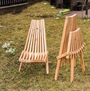 Chaise longue pliante d'extérieur en bois d'acacia, assise imperméable - Product Image 3