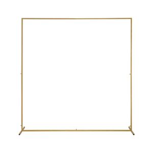 Arco di nozze in ferro dorato 200*50*200cm con parte superiore piatta e forma del telaio della porta della borsa d'acqua - Product Image 1