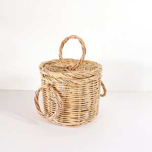 Bocaux de rangement en rotin faits à la main, petits et grands formats, pour l'organisation de la cuisine et de la chambre. - Product Image 2