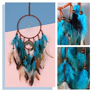 Attrape-rêves artisanal en bois de bambou avec plumes colorées |   Vente en gros - Product Image 4