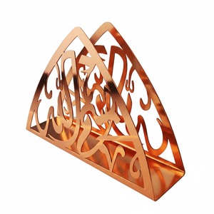 Porte-serviettes triangulaire en fil métallique moderne pour table à manger, cuisine, décoration de la maison, bureau, restaurant, support élégant pour papier absorbant - Product Image 3