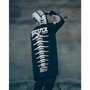 Cardigan à capuche long unisexe noir style Techwear avec fermeture éclair intégrale, personnalisable pour la vente en gros, fabrication OEM ODM - Product Image 2