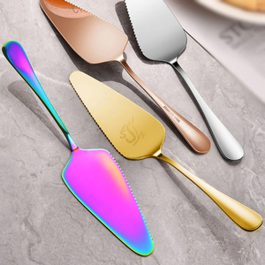 Vintage Eco-Friendly Handmade Metal <b>Cake</b> Server Strong Handle Ensures Control Lifting <b>Slices</b> Neatly Layered <b>Cakes</b> Rainbow Shade - Product Image 4