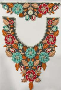 Trendy Embroidered Organza <b>Sew</b>-<b>on</b> <b>Patches</b> Sequins Indian Ethnic Suits Gowns Kurti Blouse Decoration Boutique Garment Work Honey - Product Image 2