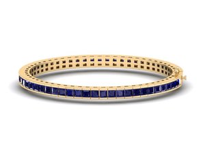 REYES Pulseras de Tenis de Plata de Ley 925 con Moissanita, las Más Vendidas, para Mujer, Joyería Nupcial de Lujo con Zafiro Azul - Product Image 2