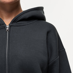Sudadera con capucha corta personalizada para mujer, sudaderas y sudaderas con capucha informales para mujer, sudadera con capucha corta con cremallera de gran tamaño para mujer - Product Image 4