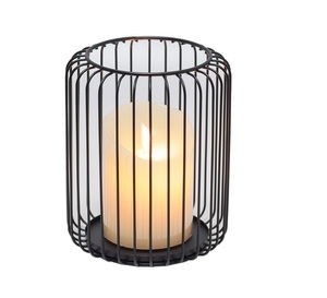 Farol de Metal con Acabado Negro Brillante de Forma Redonda, Único en el Mercado, al Mejor Precio para Navidad y Bodas, Personalizable - Product Image 6