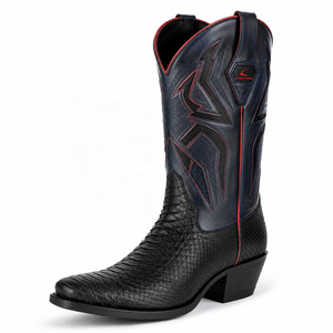 Bottes de cowboy en cuir PU à fermeture éclair, antidérapantes, pour la randonnée, sport de plein air, personnalisables, couleur unie - Product Image 6