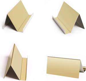 Porte-cartes de visite moderne Napoli, présentoir de bureau en acier inoxydable brossé, organisateur de bureau élégant - Product Image 3