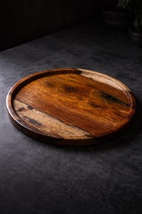 Platos de Madera Estilo Rústico, Vajilla Decorativa de Madera, Platos de Madera Tradicionales Hechos a Mano - Product Image 3