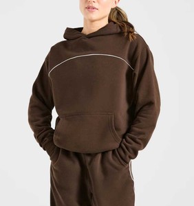 Sudadera con capucha de gran tamaño para mujer, con logotipo personalizado, la mejor calidad a bajo precio, de manga larga y hombros caídos, tejida en suave tela de algodón para el invierno. - Product Image 4