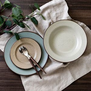 Assiette à dîner en porcelaine japonaise Mino Ware 170 - Passe au lave-vaisselle, design bohème décontracté - Product Image 2