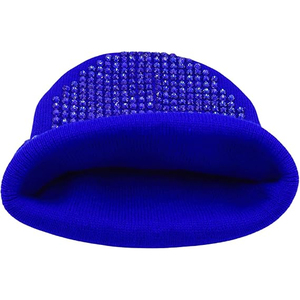 Black Studded Beanie Hat Rib Knit <b>Winter</b> <b>Cap</b> Unisex Soft Warm Stretch Skull <b>Cap</b> Custom OEM Wholesale Hat - Product Image 6