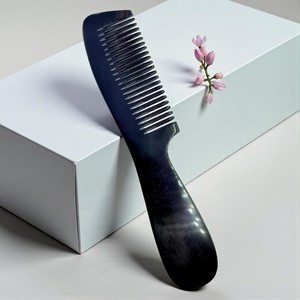 Peine de cuerno natural hecho a mano, de dientes anchos, ecológico, para el cuidado del cabello, masaje capilar, herramientas de masaje, herramienta corporal - Product Image 3