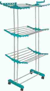 Four Layer Stainless Steel Round Foldable Clothing Drying <b>Rack</b> And Balcony Laundry Organizer With SS 202 Grade And Portable - Product Image 5