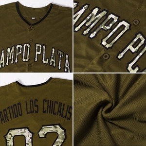 Camiseta de Softbol Personalizada para Mujer, Color Verde Oliva Camuflaje Negro, Uniforme de Equipo, Ropa Deportiva para Lanzamiento Rápido, Auténtica, Transpirable, de Secado Rápido, de Malla - Product Image 3