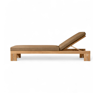 Tumbona de Madera de Teca Sólida para Exteriores con Estructura de Madera de Teca y Diseño Minimalista para Decoración de Muebles del Hogar - Product Image 2