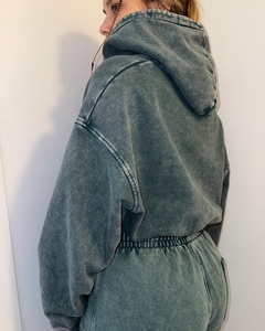 High Quality Manufacturers Drop Shoulder Luxury Heavy Weight French Terry Oversized 400 500gsm <b>Zip</b> <b>up</b> Men <b>Cropped</b> Boxy Hoodies - Product Image 4