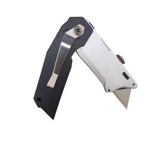 Cuchillo Plegable Retráctil Ligero con Cuchilla de Seguridad de Cambio Rápido, Negro, 173x25x43mm, Mango de Aleación de Zinc y Nylon, Herramienta de Uso Rápido - Product Image 1