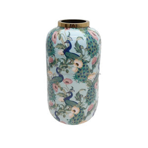 Vase en métal à l'aspect royal, fini pour la décoration de la maison, de la salle à manger, de la table, vases en métal décoratifs avec base, faits à la main, en vrac - Product Image 6