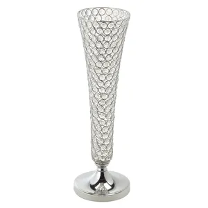 Eco Friendly Handcrafted Modern Hammered Metal Floor <b>Vase</b> for Wedding Decor - Product Image 4