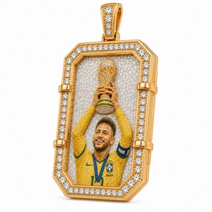 Colgante de camiseta de fútbol con diamante cultivado en laboratorio de oro de 18K, collar con número de diamante cultivado en laboratorio, fabricante mayorista de joyería - Product Image 6