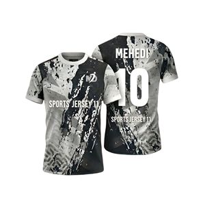 ชุดเสื้อฟุตบอลแบบซับลิเมชั่นไร้รอยต่อสีม่วงดำลายกราฟิกสำหรับผู้ใหญ่ รุ่นใหม่ ระบายอากาศได้ดี แห้งเร็ว ผลิตจากโพลีเอสเตอร์ 100% สำหรับทุกเพศ - Product Image 2