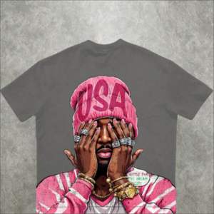 Camiseta Blanca Oversize de Algodón 100% para Hombre, Tejido Grueso GSM, Hombros Caídos, Estilo Urbano, Transpirable, Ecológica, Impresión Personalizada - Product Image 1