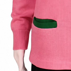 Cárdigan de Mujer con Bordado de Letras Griegas Personalizadas, Estilo Fraternidad/Sororidad, Tejido, Casual, Doble Botonadura - Product Image 2