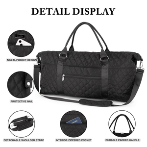 Borsa da viaggio grande da donna con tracolla regolabile, tasca impermeabile, borsa sportiva resistente per palestra, viaggi, weekend, ospedale - Product Image 4