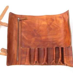 Sac à couteaux de chef professionnel léger, écologique, en cuir véritable, avec poches portables, 8 à 11 compartiments, LKR-0399 - Product Image 1