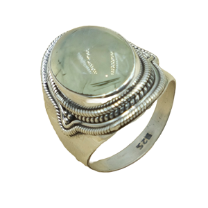Natural Prehnite Gemstone 925 Sterling Silver <b>Ring</b> Handmade Vintage Boho <b>Statement</b> Jewelry Oval Cabochon Women Gift for him Men - Product Image 1