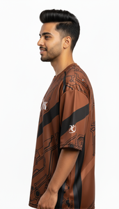 T-shirt décontracté pour homme, coupe régulière, en polyester/coton, sublimation, style streetwear premium, respirant et à séchage rapide - Product Image 3