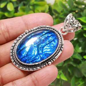 Elegant Australian Triplet <b>Opal</b> <b>Pendant</b> Handmade 925 Sterling Silver Blue Gemstone Gift for Her - Product Image 5