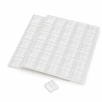 Butoirs de porte en PVC transparent à grille plate, autocollants de protection de surface 15x4mm