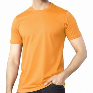 Bulk <b>Mens</b> Solid Pattern 100% Cotton Worsted Breathable Anti-UV Eco-Friendly Casual Short Sleeve Loose Fit T-Shirts-Wholesale OEM - Product Image 4
