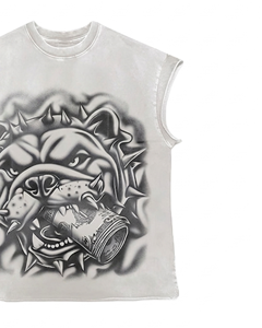 Camiseta sin mangas extragrande personalizada, 100% algodón jersey, tela suave, estilo vintage, con estampado gráfico, para unisex. - Product Image 4