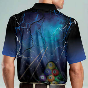 Camisa de Billar para Hombre, 100% Poliéster, Tela de Lona Transpirable, Manga Corta, Diseño Sublimable Personalizable, Secado Rápido, OEM - Product Image 2