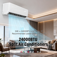 Systèmes de climatisation split à vitesse fixe 24000 BTU R410a 220V 60Hz, unité de climatisation commerciale simple refroidissement pour magasins et restaurants