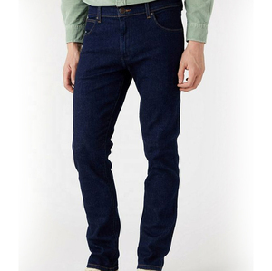 Jeans de Mezclilla de Algodón para Hombre, Corte Slim Fit, Pierna Recta, Lavado Oscuro, Cintura Media, Estilo Casual, para Otoño - Product Image 1