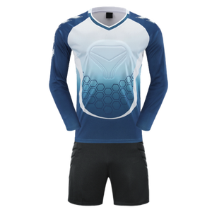 Maillot de gardien de but de football professionnel respirant, grande taille, imprimé, col en V, coupe ajustée, avec rembourrage de poitrine - Product Image 3